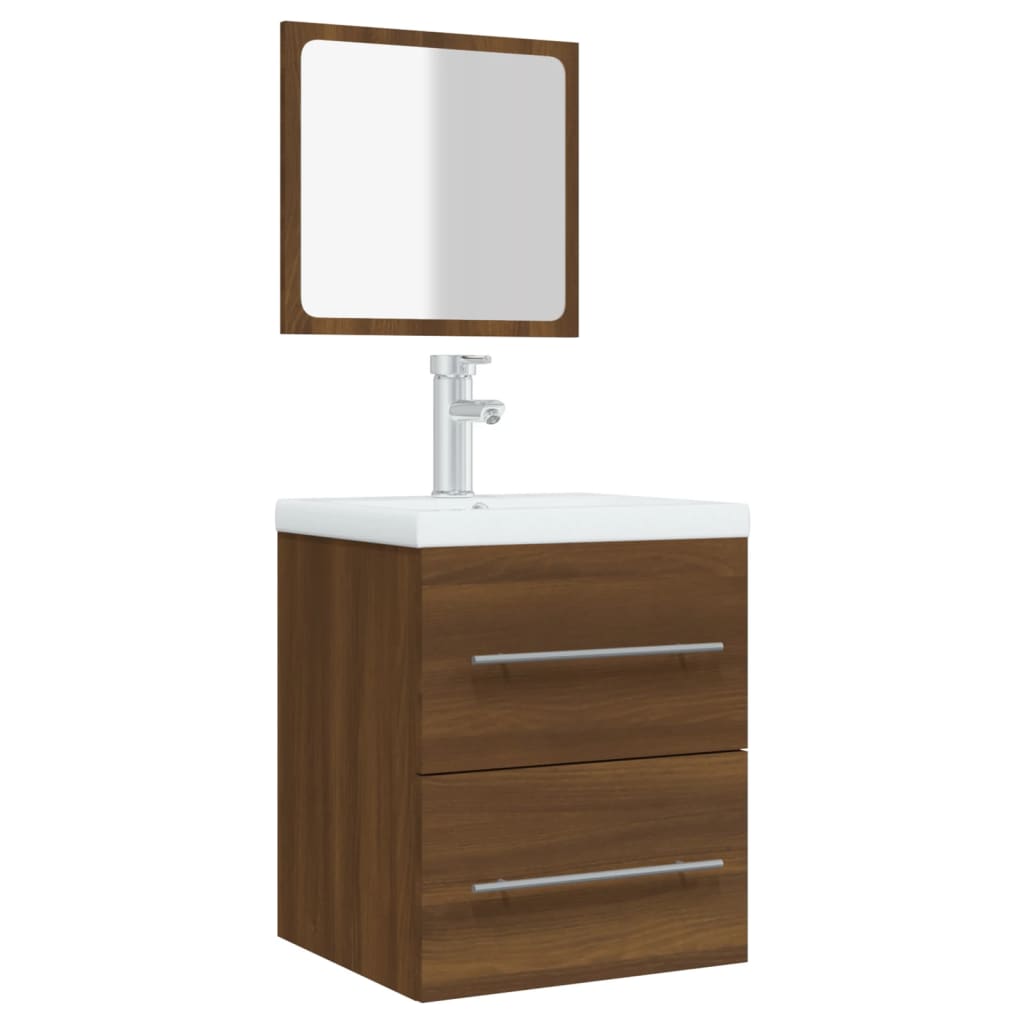 vidaXL Koupelnová skříňka se zrcadlem hnědý dub 41 x 38,5 x 48 cm