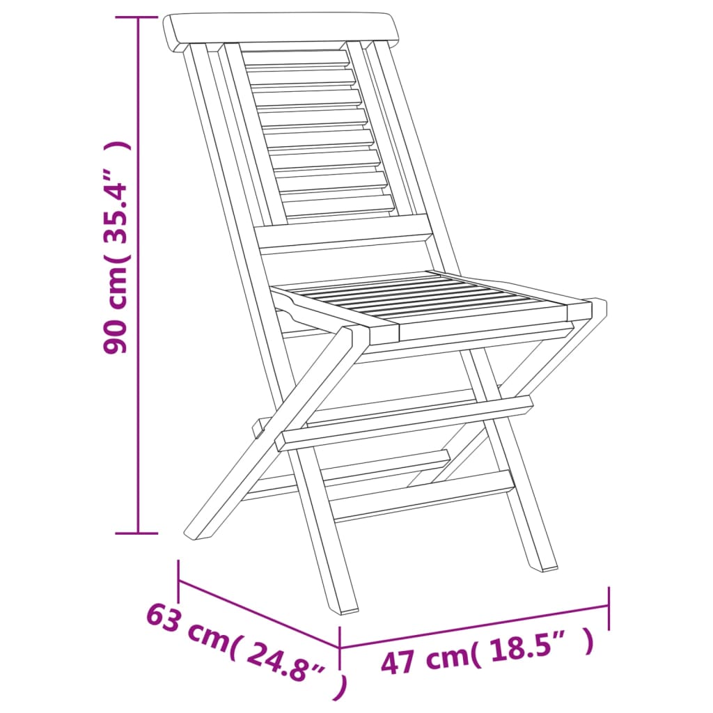 vidaXL Skládací zahradní židle 4 ks 47x63x90 cm masivní teakové dřevo