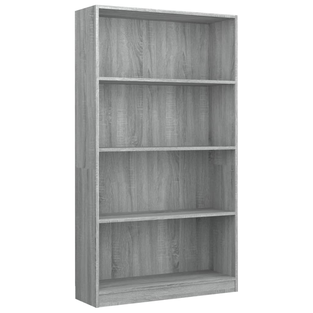 vidaXL 4patrová knihovna šedá sonoma 80 x 24 x 142 cm kompozitní dřevo