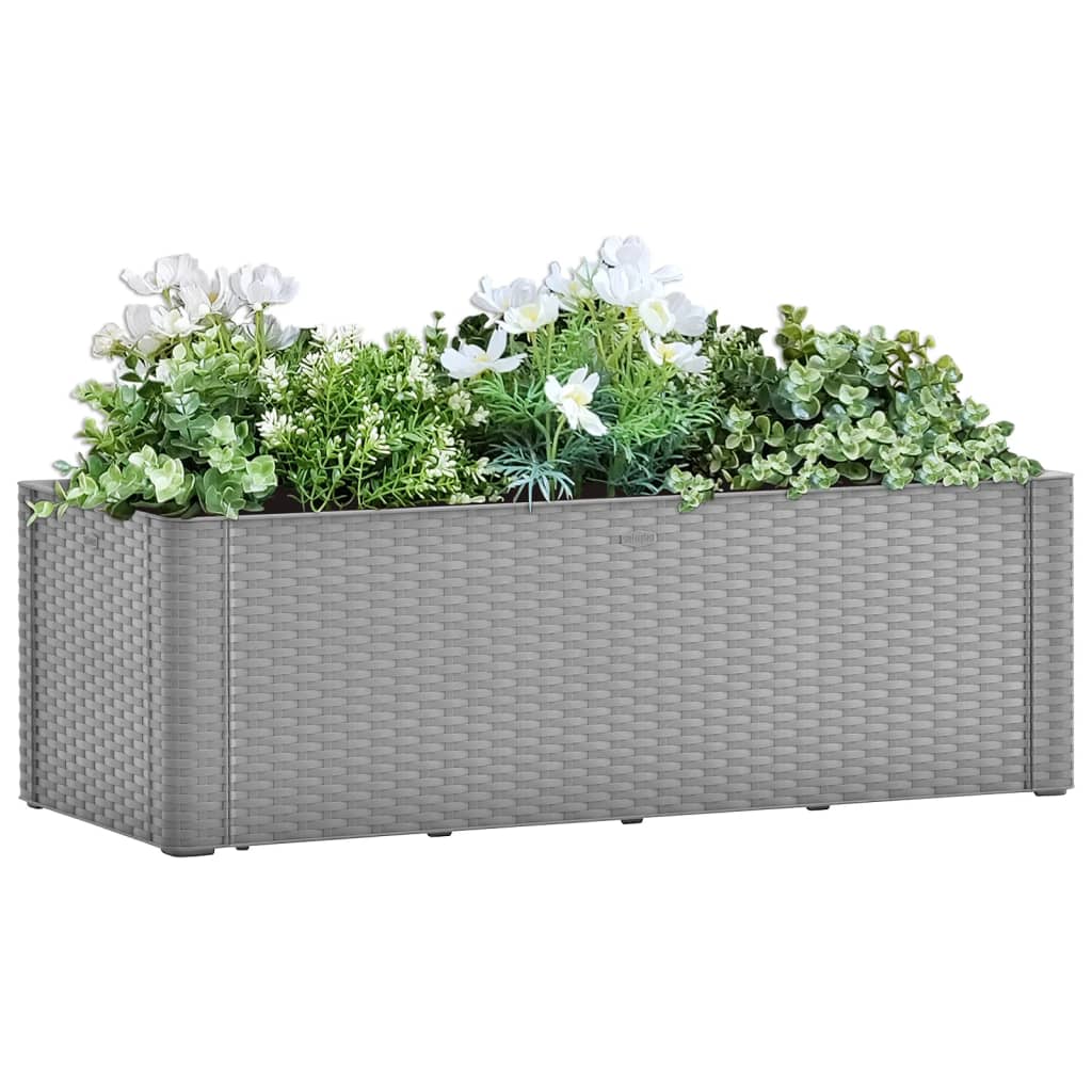 vidaXL Zahradní vyvýšený záhon se samozavlažováním šedý 100x43x33 cm