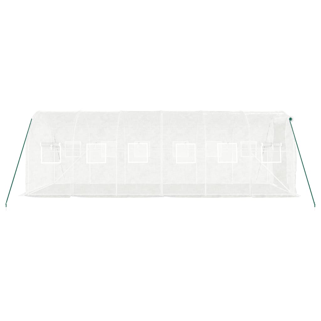 vidaXL Skleník s ocelovým rámem bílý 12 m² 6 x 2 x 2 m