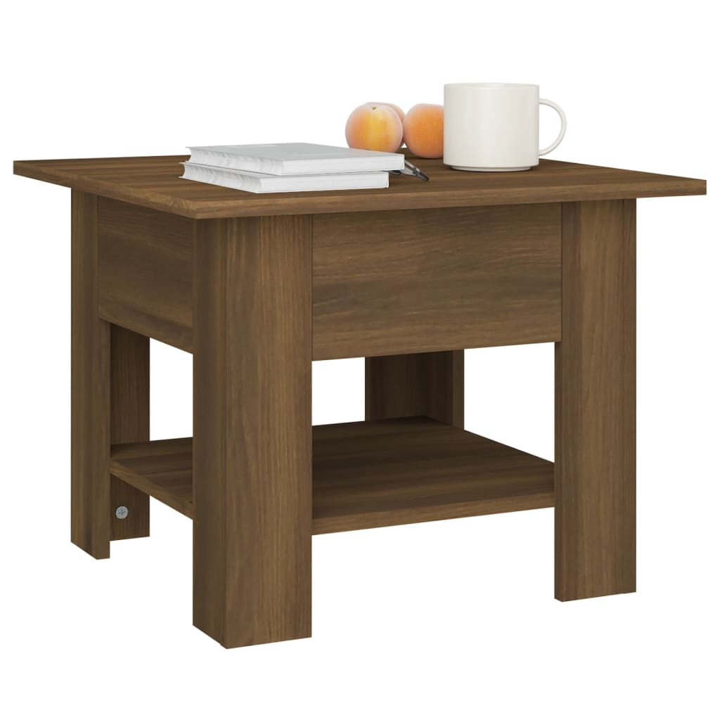 vidaXL Konferenční stolek hnědý dub 55 x 55 x 42 cm dřevotříska