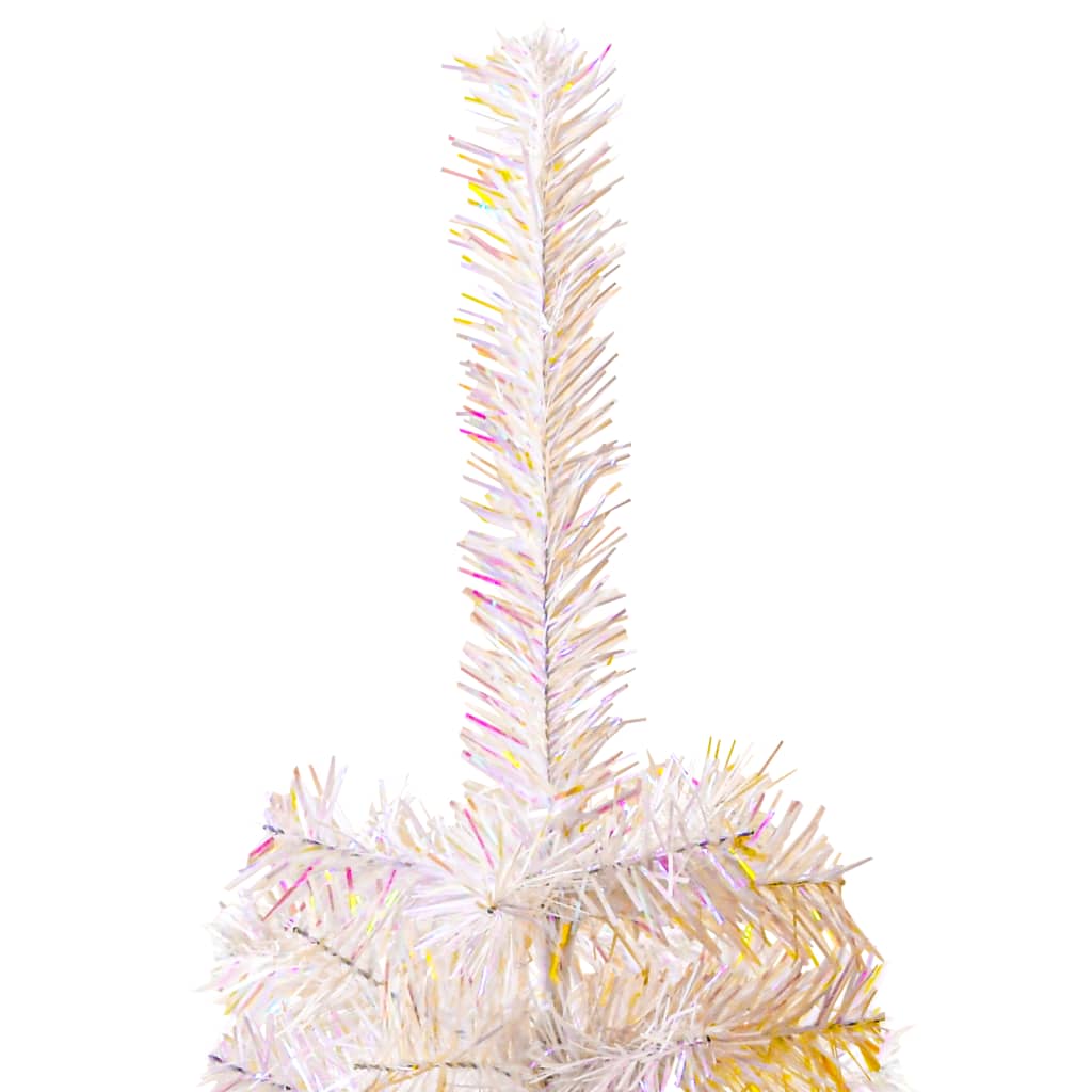 vidaXL Umělý vánoční stromek s duhovým jehličím bílý 210 cm PVC
