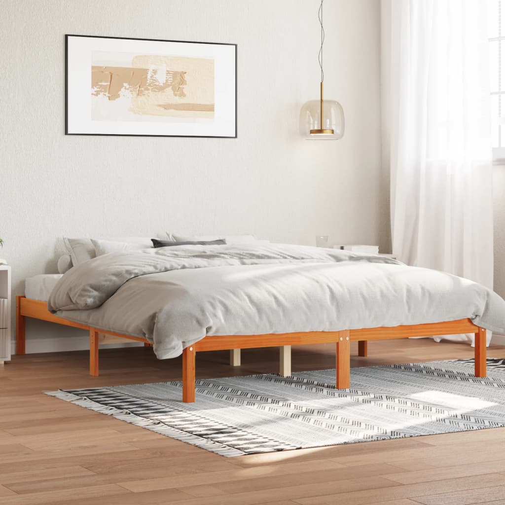 vidaXL Rám postele voskově hnědý 160 x 200 cm masivní borovice