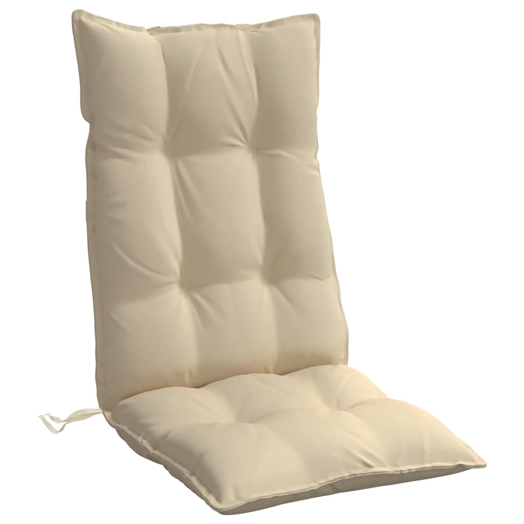 vidaXL Podušky na židli s vysokým opěradlem 6 ks béžové látka oxford