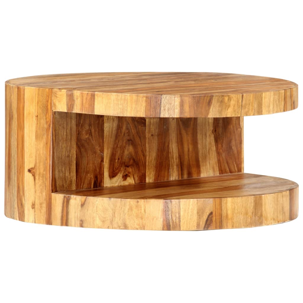 vidaXL Kulatý konferenční stolek 65 x 30 cm masivní sheeshamové dřevo