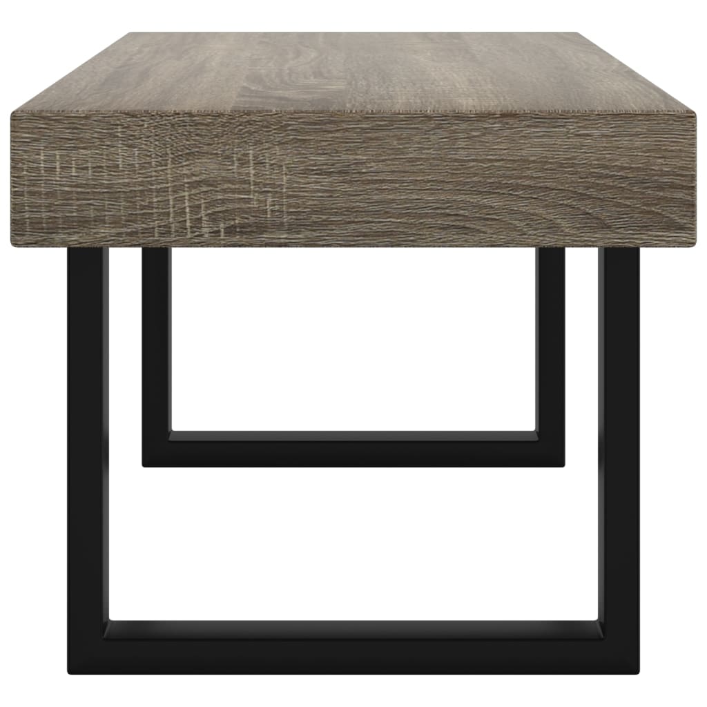 vidaXL Konferenční stolek šedý a černý 90 x 45 x 40 cm MDF a železo