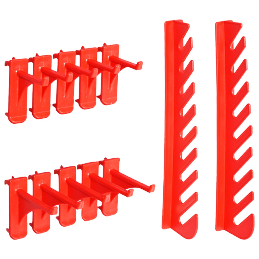 vidaXL 29dílný set skladovacích zásobníků nástěnné panely červenočerný