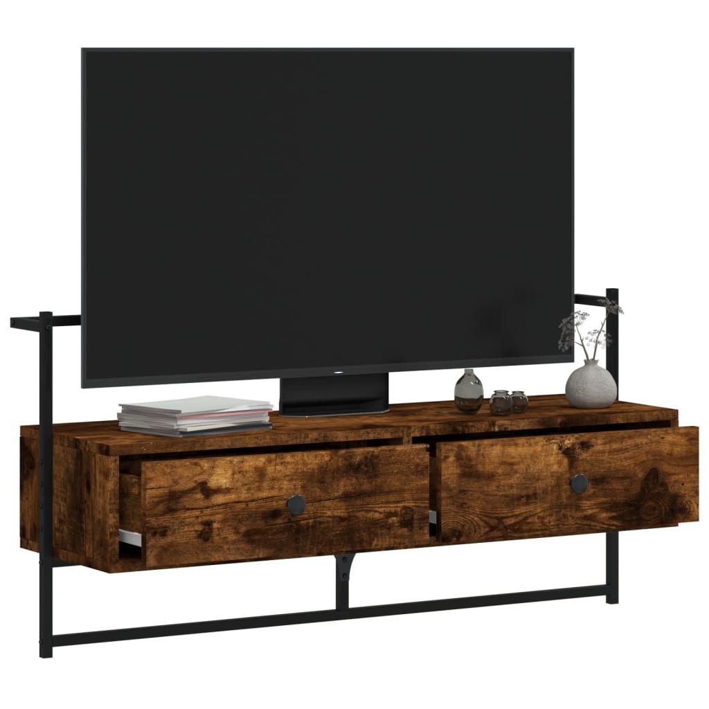 vidaXL TV skříňka nástěnná kouřový dub 100,5x30x51 cm kompozitní dřevo