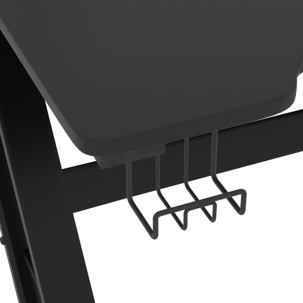 vidaXL Herní stůl s nohami ve tvaru ZZ černý 110 x 60 x 75 cm