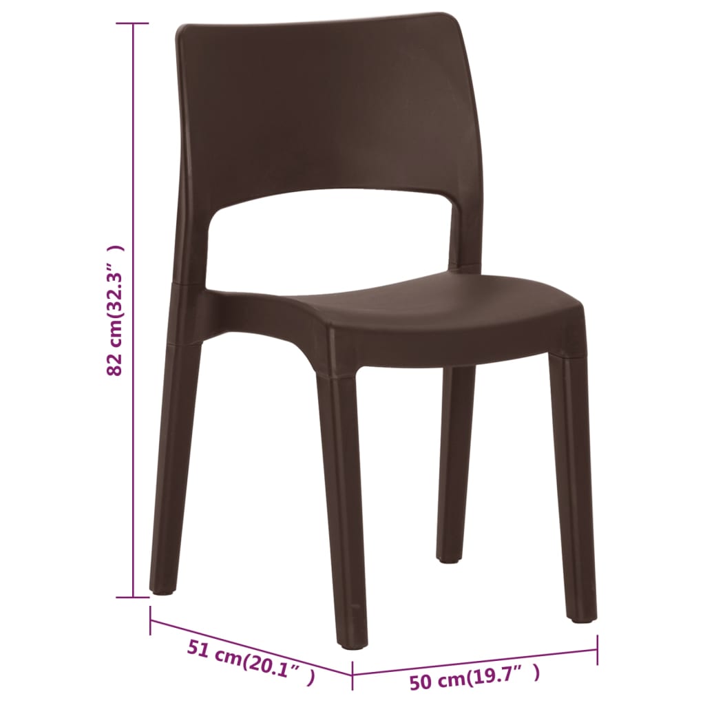 vidaXL Zahradní židle 2 ks mocca polypropylen
