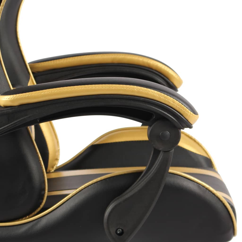 vidaXL Herní židle černo-zlatá umělá kůže