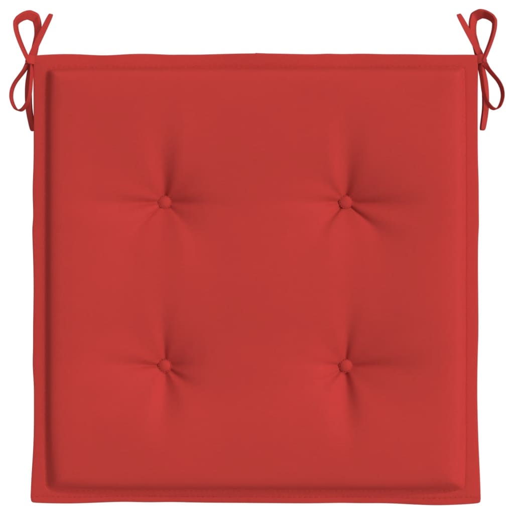 vidaXL Podušky na zahradní židli 6 ks červené 50x50x3 cm látka oxford