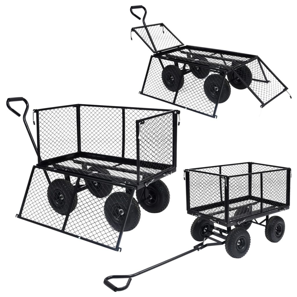 vidaXL Zahradní ruční vozík černý 350 kg