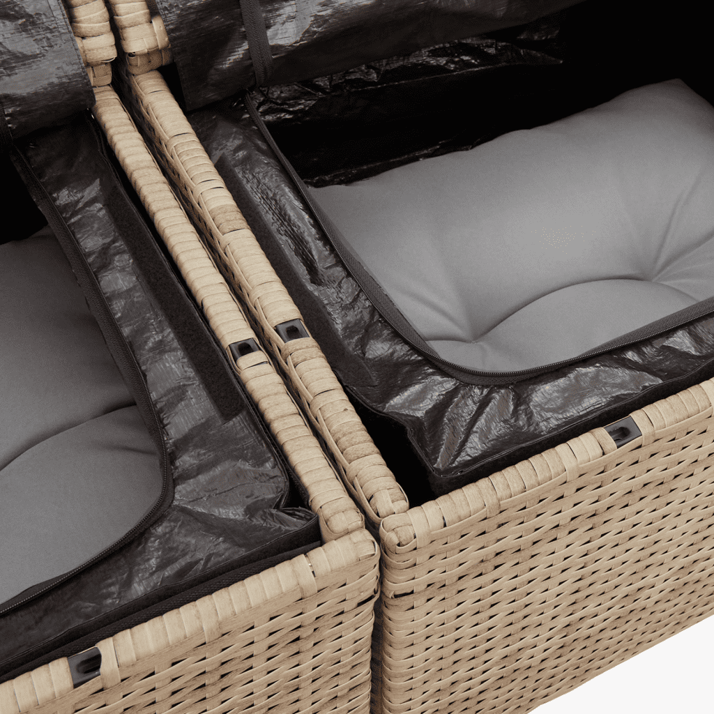 vidaXL 5dílná zahradní sedací souprava s poduškami béžová polyratan