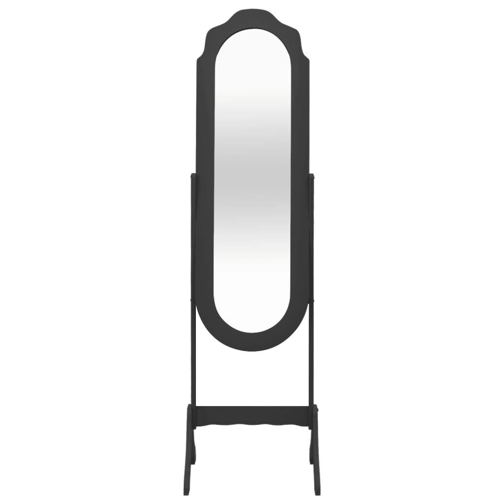 vidaXL Volně stojící zrcadlo černé 45,5x47,5x160 cm kompozitní dřevo