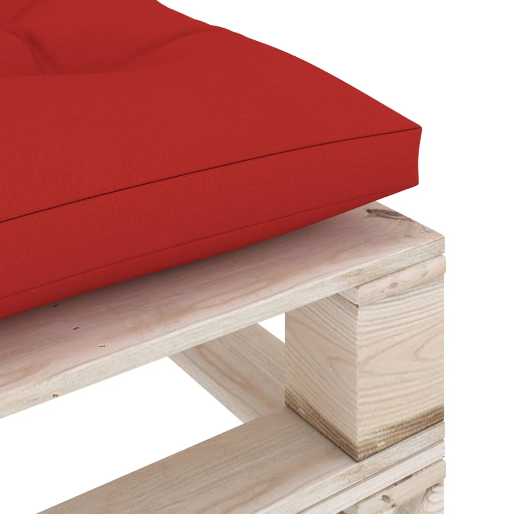 vidaXL Zahradní taburet z palet s červenou poduškou borové dřevo