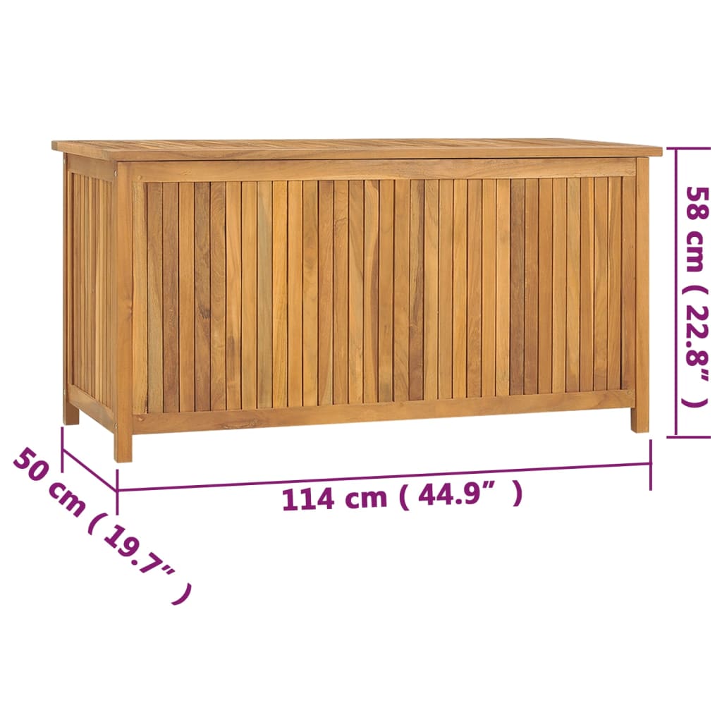 vidaXL Zahradní box 114 x 50 x 58 cm masivní teakové dřevo