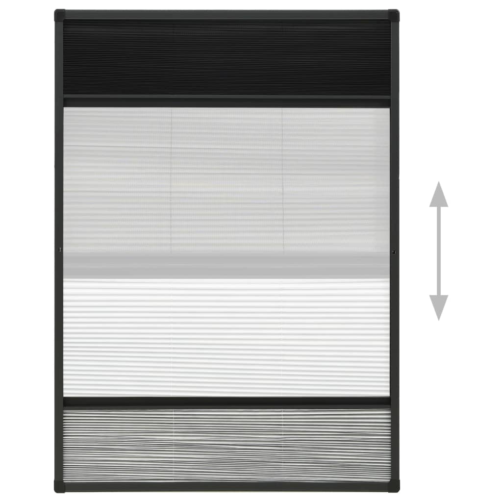 vidaXL Plisovaná okenní síť proti hmyzu se zástěnou hliník 80 x 120 cm
