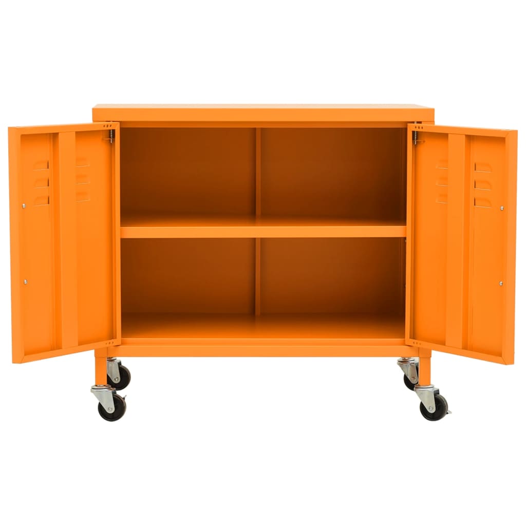 vidaXL Úložná skříň oranžová 60 x 35 x 56 cm ocel