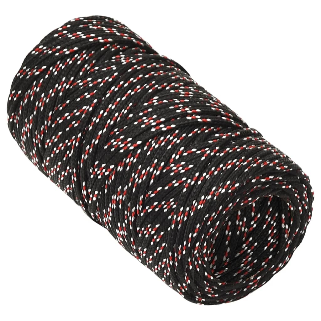 vidaXL Lodní lano černé 2 mm 25 m polypropylen