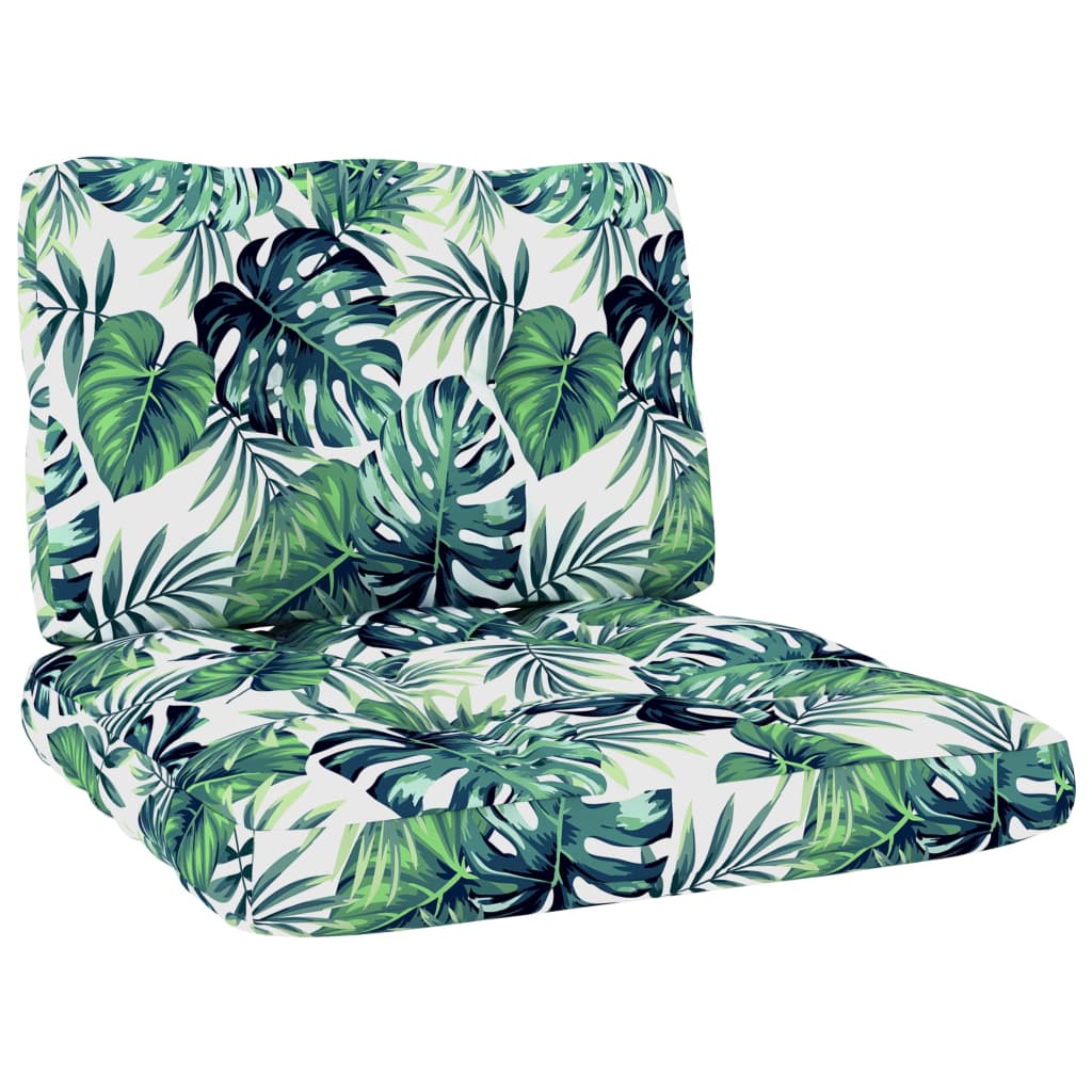 vidaXL Zahradní židle + podušky listový vzor impregnovaná borovice