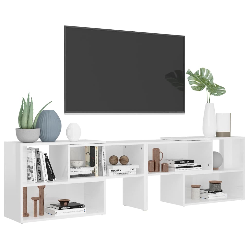 vidaXL TV skříňka bílá s vysokým leskem 149 x 30 x 52 cm dřevotříska