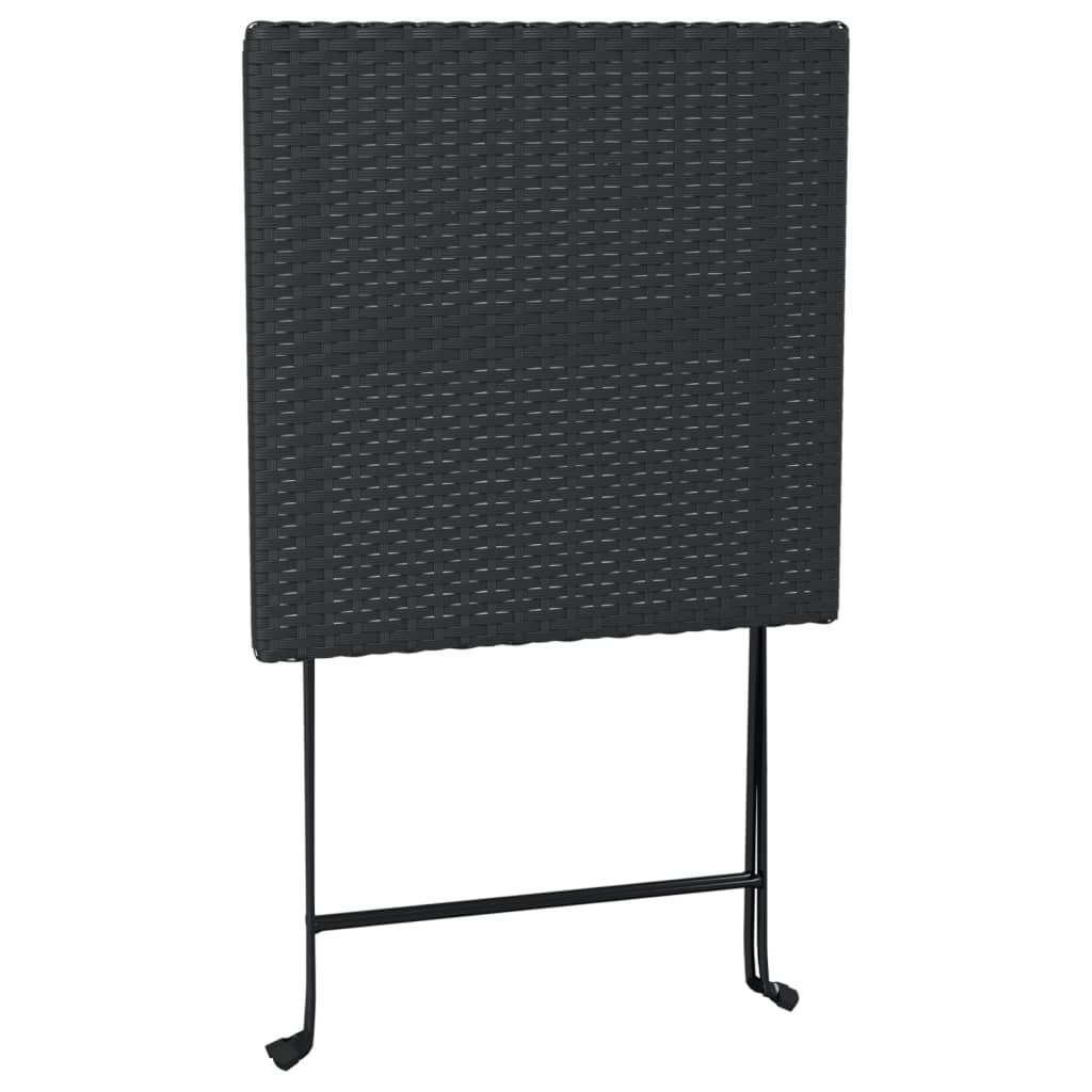 vidaXL Skládací bistro stůl černý 55 x 54 x 71 cm polyratan