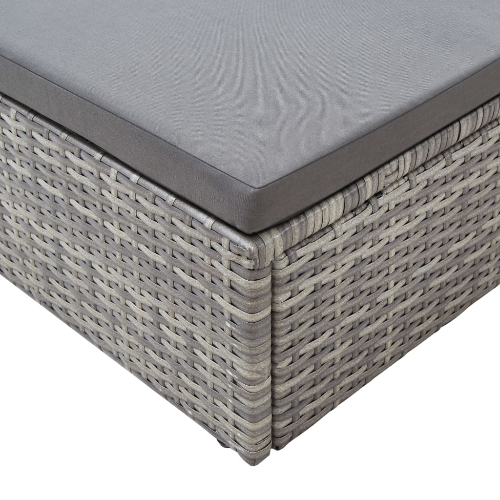 vidaXL Zahradní postel se stříškou odstíny šedé polyratan