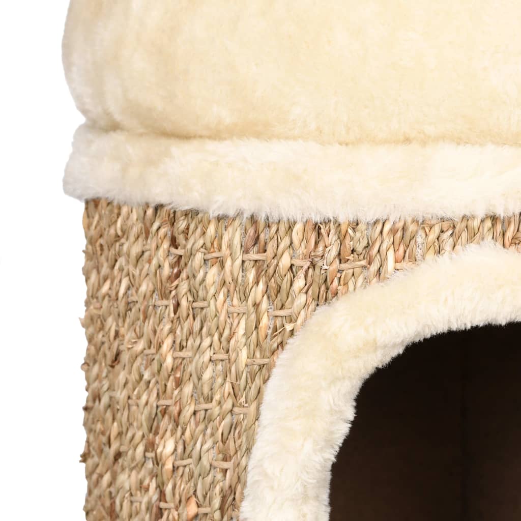 vidaXL Kočičí domeček s luxusním poduškou 33 cm mořská tráva