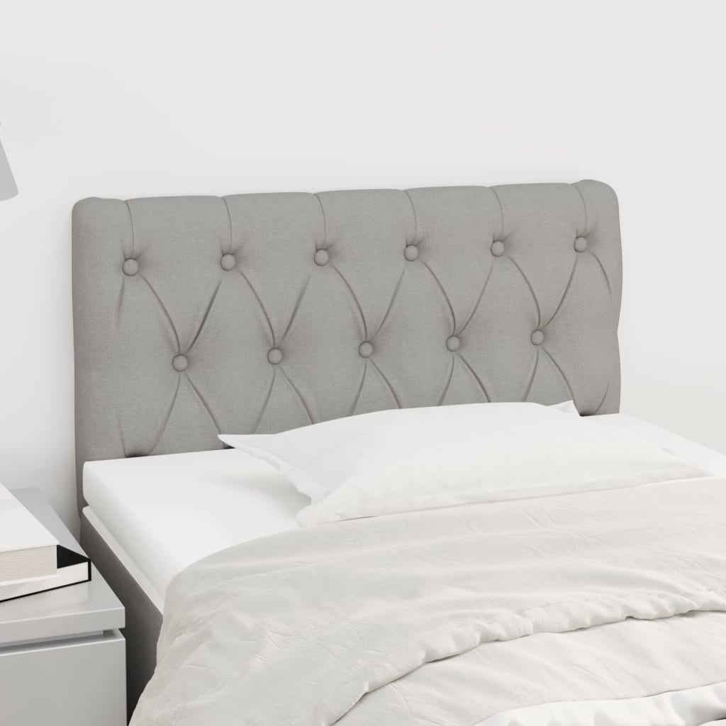 vidaXL Čelo postele světle šedé 80 x 7 x 78/88 cm textil