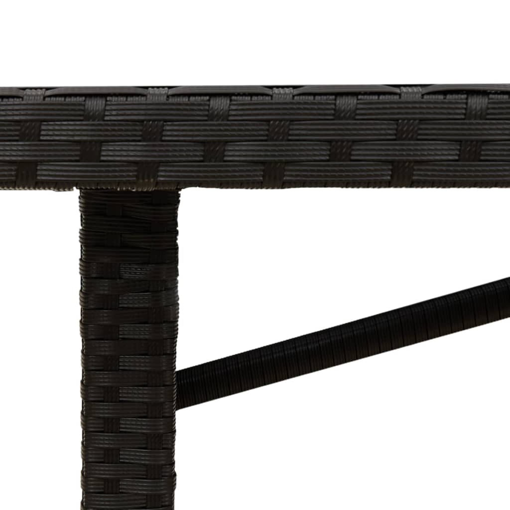 vidaXL Zahradní stůl s akáciovou deskou černý 190x80x74 cm polyratan