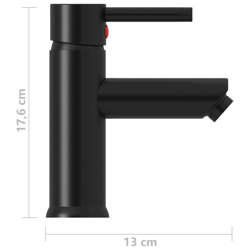 vidaXL Koupelnová umyvadlová vodovodní baterie černá 130 x 176 mm