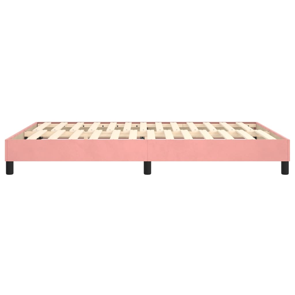 vidaXL Rám postele růžový 140 x 190 cm samet