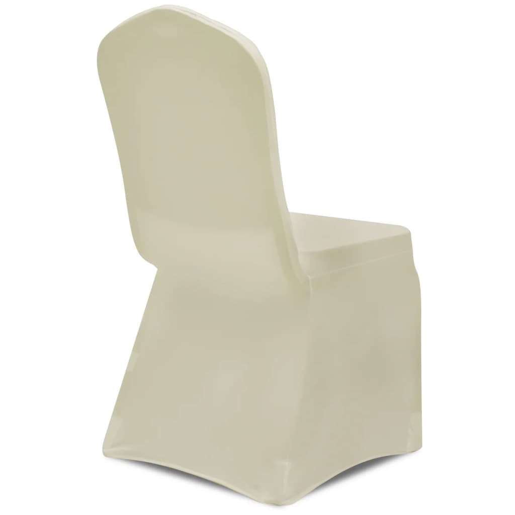 vidaXL Strečové potahy na židle, 100 ks, krémová