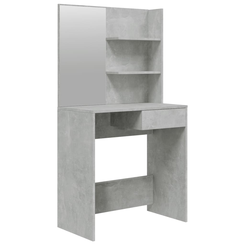 vidaXL Toaletní stolek se zrcadlem betonově šedý 74,5 x 40 x 141 cm