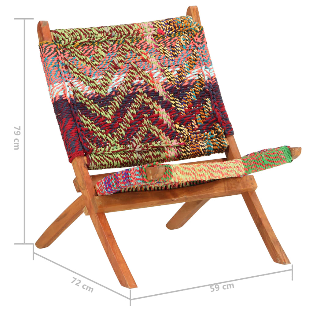 vidaXL Skládací chindi židle vícebarevná textil
