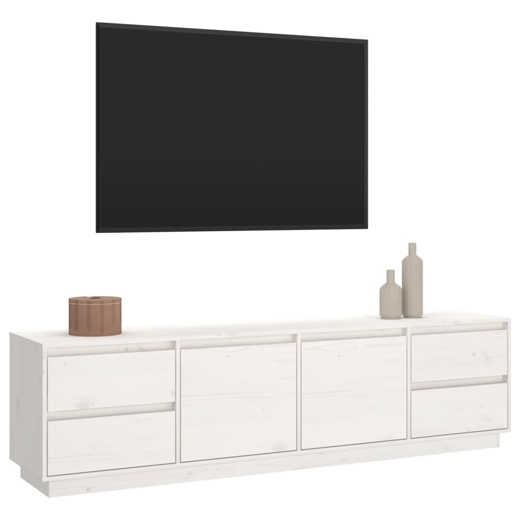 vidaXL TV skříňka bílá 176x37x47,5 cm masivní borové dřevo
