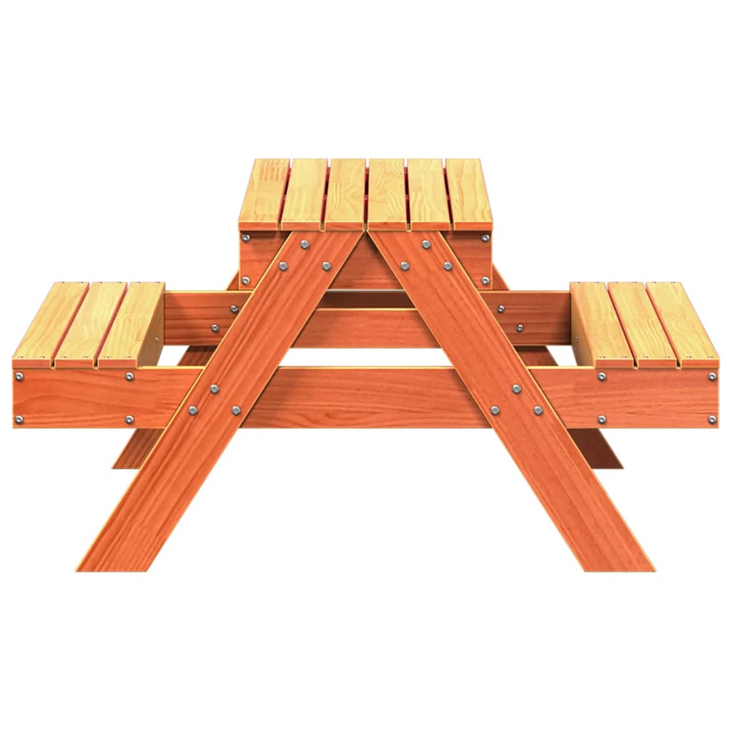 vidaXL Dětský piknikový stůl s pískovištěm voskově hnědý borové dřevo