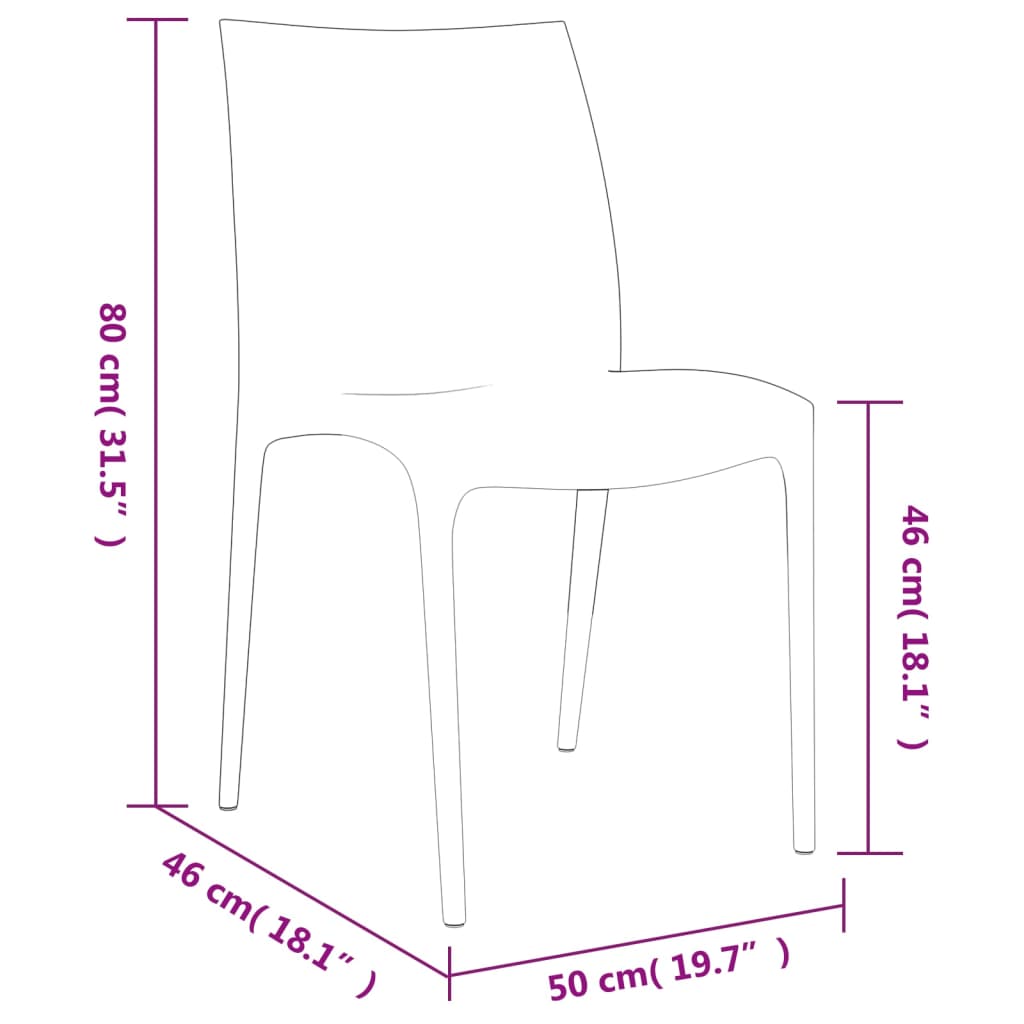 vidaXL Zahradní židle 2 ks bílé 50 x 46 x 80 cm polypropylen