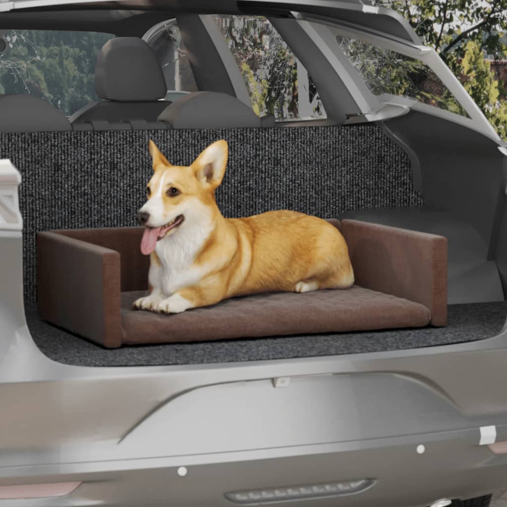 vidaXL Pelíšek pro psy do kufru auta hnědý 70 x 45 cm lněný vzhled