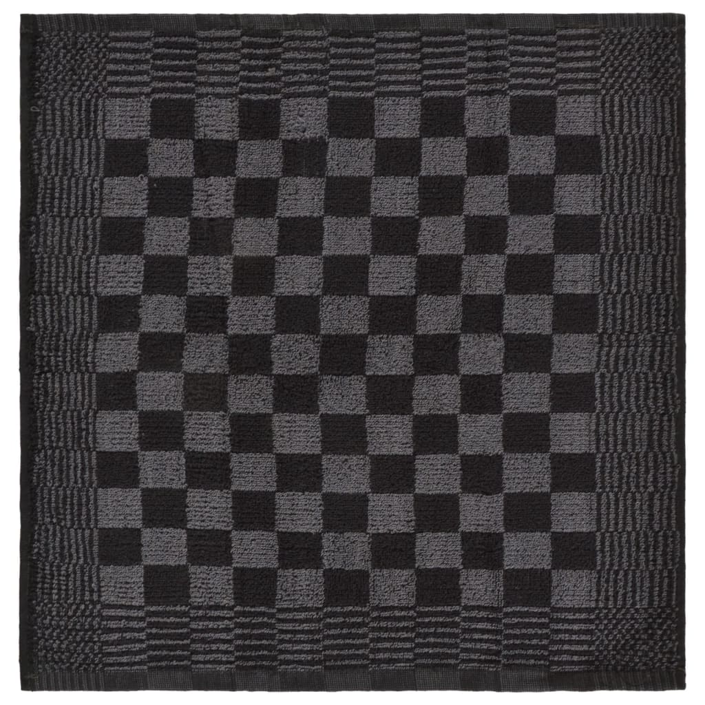 vidaXL Kuchyňské utěrky 10 ks černé a šedé bavlna