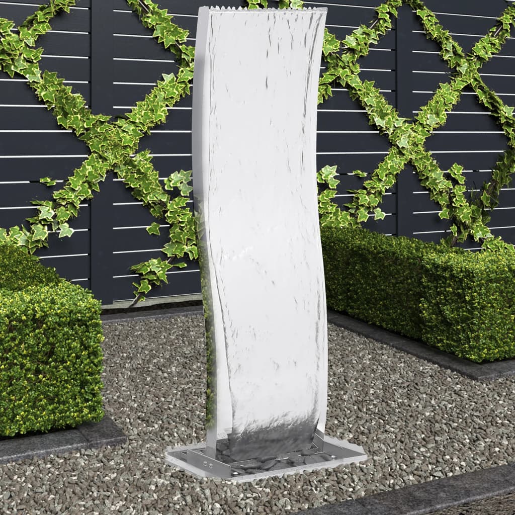 vidaXL Zahradní fontána s čerpadlem 108 cm nerezová ocel zaoblená