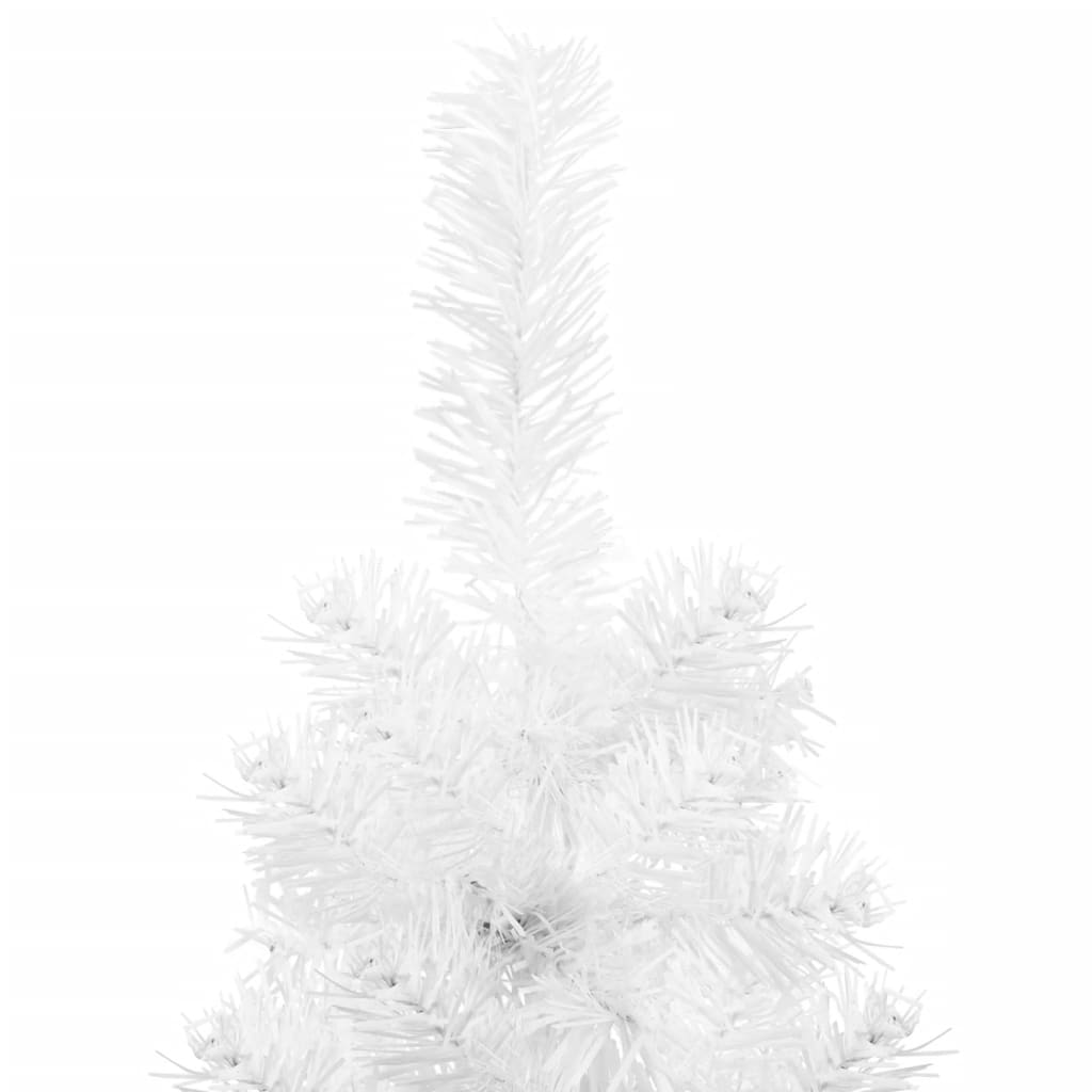 vidaXL Úzký umělý poloviční vánoční stromek se stojanem bílý 210 cm