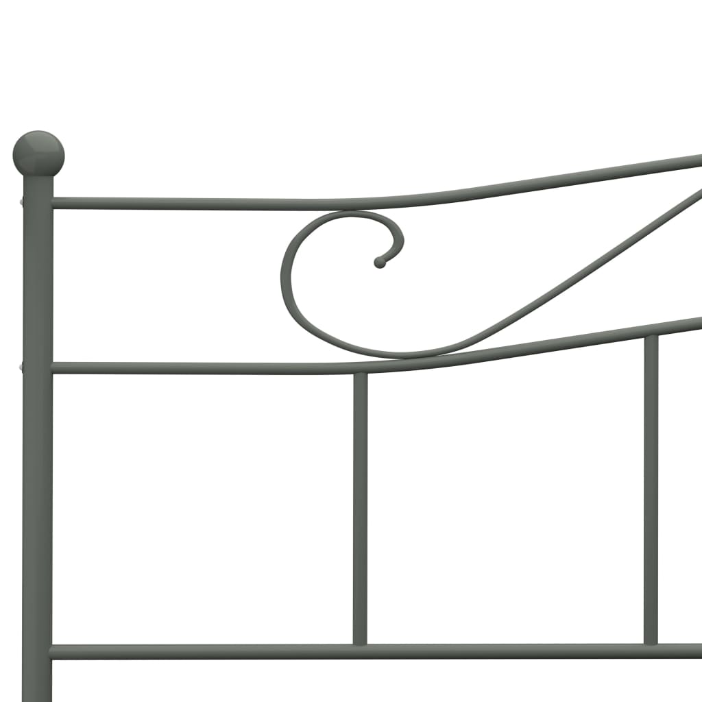 vidaXL Rám postele šedý kov 180 x 200 cm