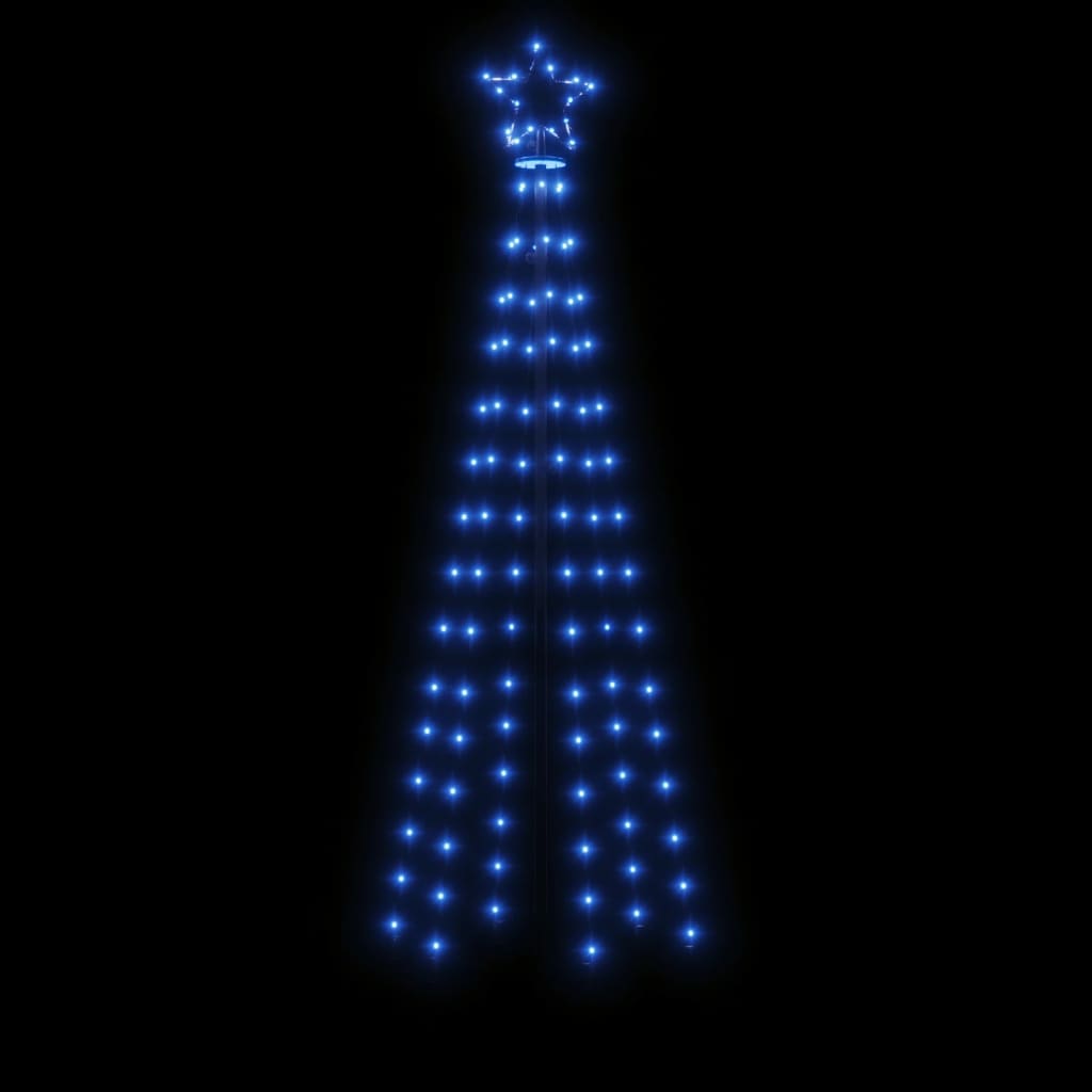 vidaXL Vánoční stromek kužel 108 modrých LED diod 70 x 180 cm