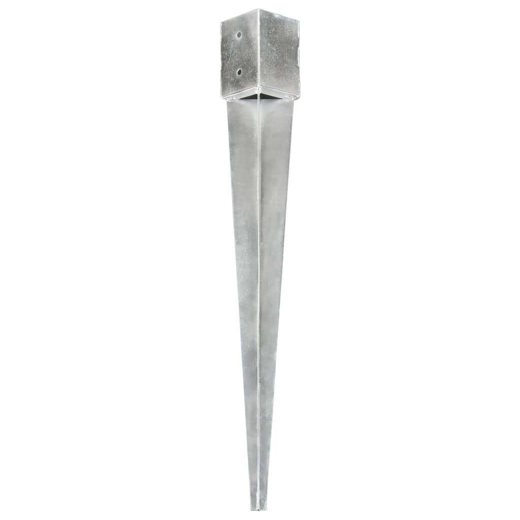 vidaXL Kotvící hroty 12 ks stříbrné 10 x 10 x 91 cm pozinkovaná ocel