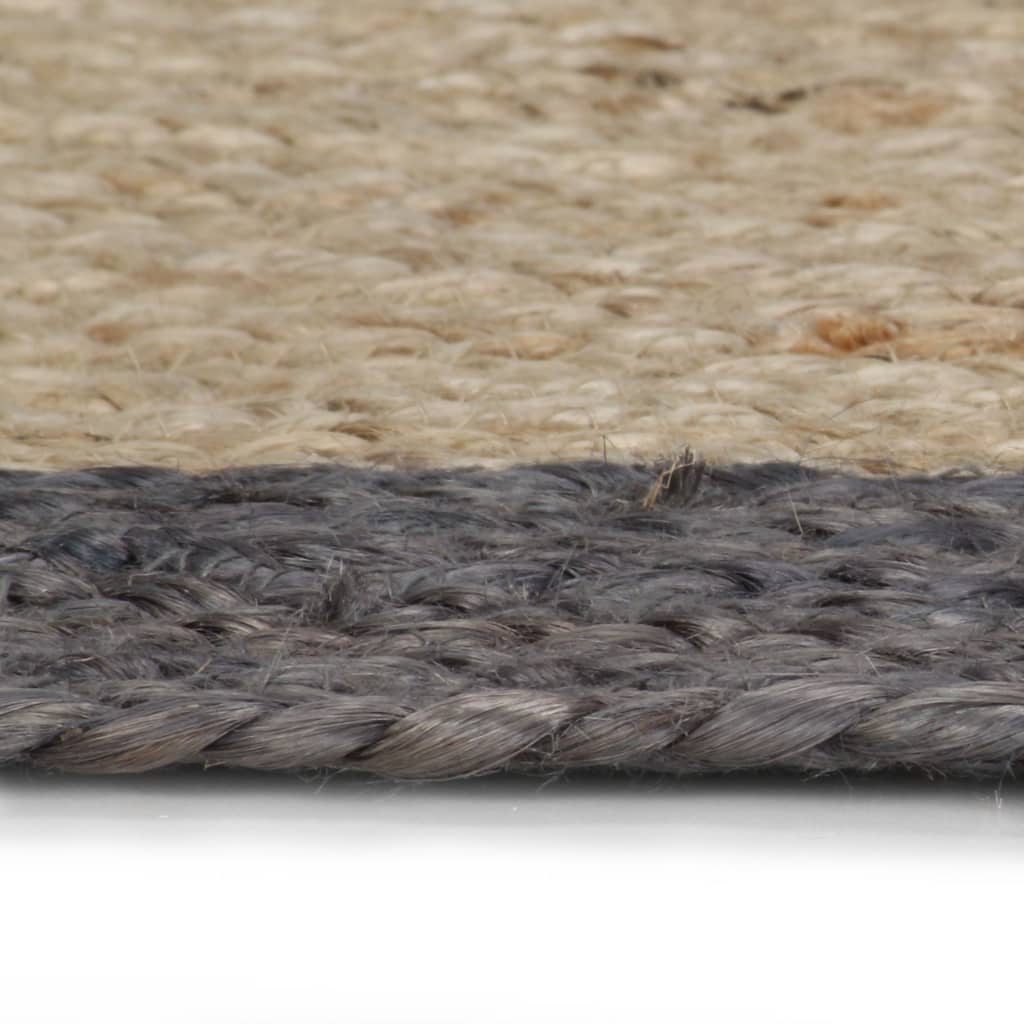 vidaXL Ručně vyrobený koberec z juty s tmavě šedým okrajem 150 cm