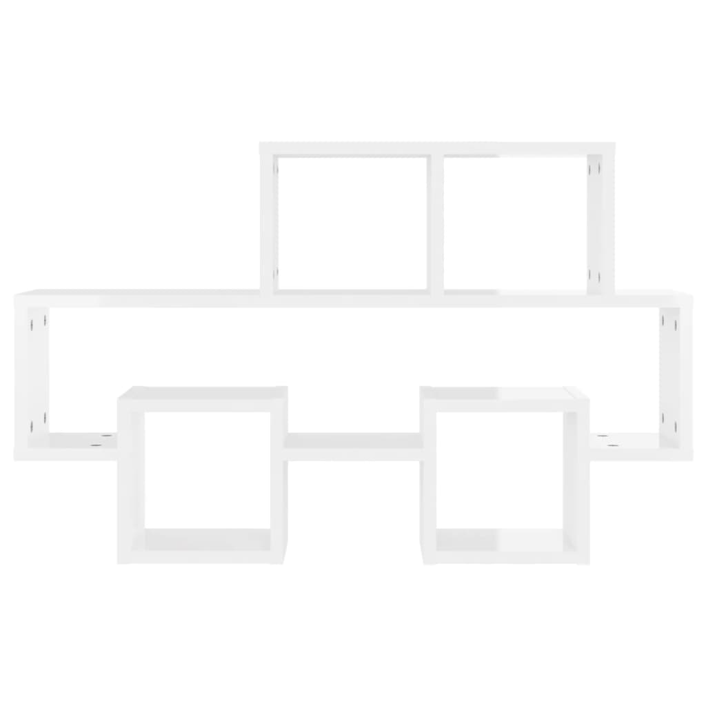 vidaXL Nástěnná police ve tvaru auta bílá lesk 82x15x51 cm dřevotříska