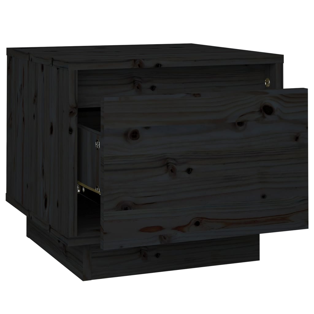 vidaXL Noční stolky 2 ks černé 35 x 34 x 32 cm masivní borové dřevo